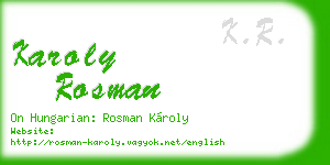 karoly rosman business card